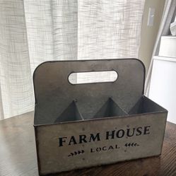 Lot Of 2 Farm House Tin and Bottle holder