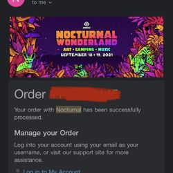 3 Nocturnal Tickets For SALE 