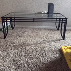 Glass And Metal Coffee Table 