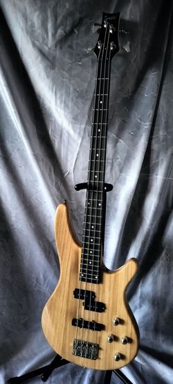 Brand new electric bass with new bag cable and shoulder strap