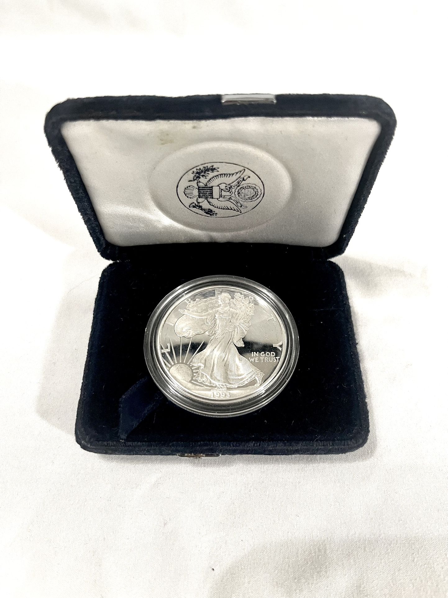 Mint Condition Sealed In Capsule With Case 1993-P P Silver, American Eagle Proof. Retail Value Is $174 To $130