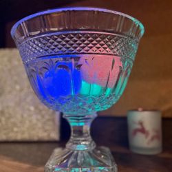 Decorative Cut Glass Crystal Compote Dish