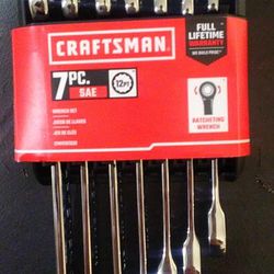 Craftsman 7pc. Sae Ratcheting Box End Wrench Set 