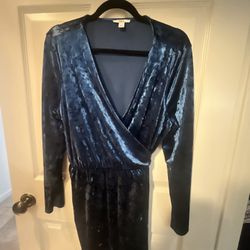 Blue Velvet Dress