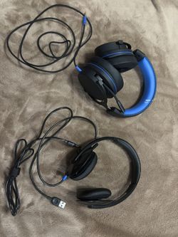 2-Pack Gaming Headsets: Onn. PlayStation Wired Headset & Logitech USB Headphones