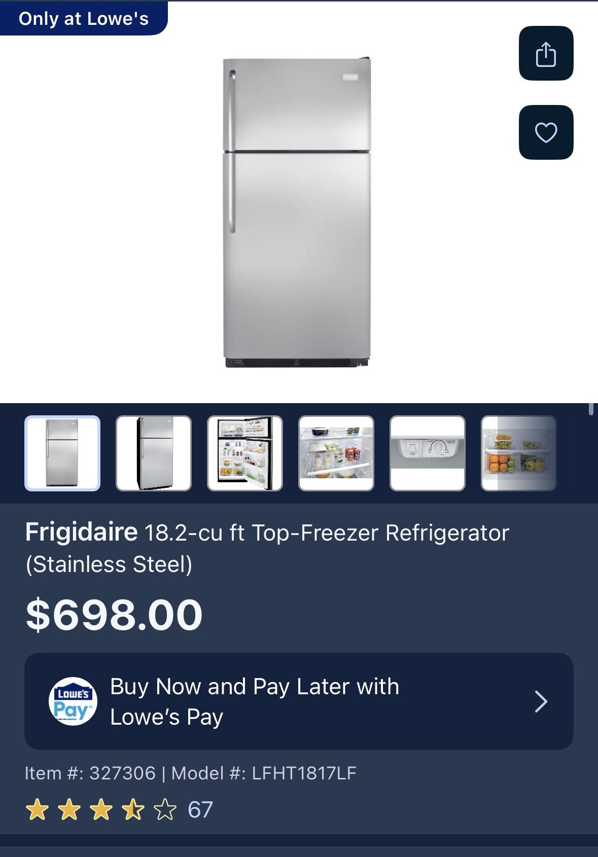 Frigidaire Fridge-Freezer Combo with Ice Maker