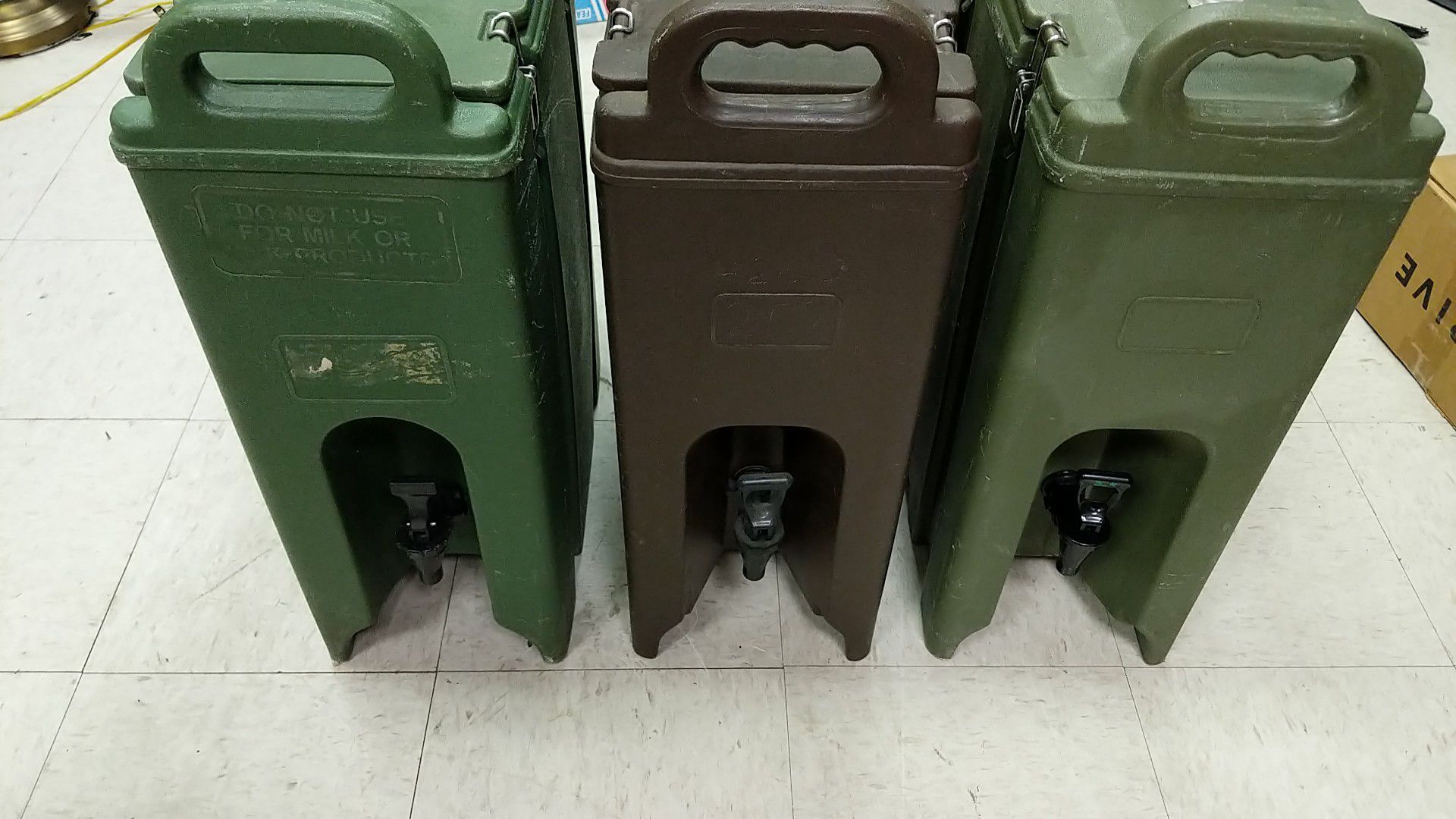 3 cambro drink dispensers