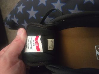 Vans black brown trim