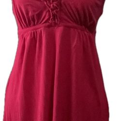 Express Vibrant Pink Dress with sweetheart ruffled neckline.
