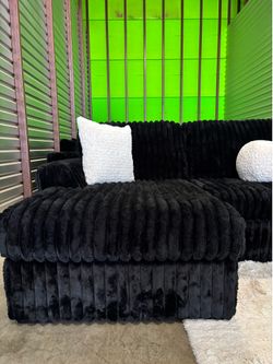 Oversized corduroy sectional sofa couch (DELIVERY AVAILABLE)