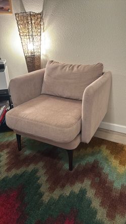 West Elm armchair (pink)