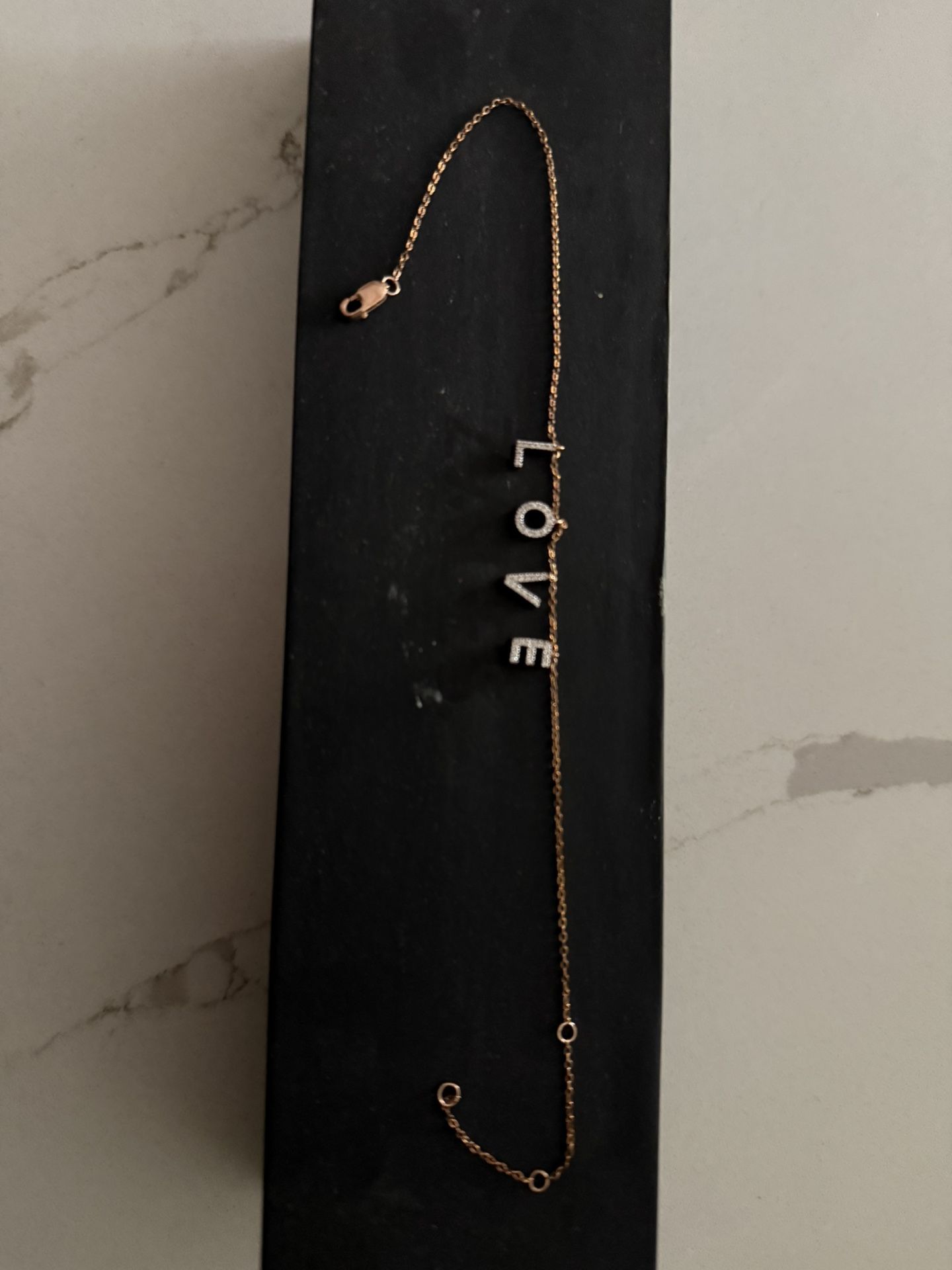 14k Rose Gold Natural Diamonds Anklet