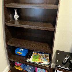 Tall Black Bookshelf With Storage 