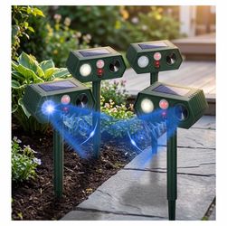 Solar Ultrasonic Animal Repeller Stakes 4-Pack