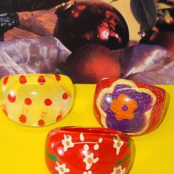 #1948,  LOT CLOISONNE VINTAGE RINGS SIZE, 7,7,8
