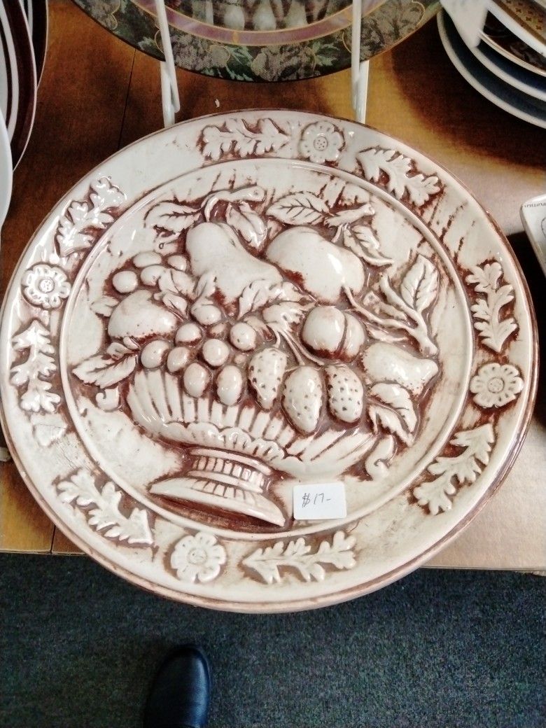 Vintage Clay Decorative Plate