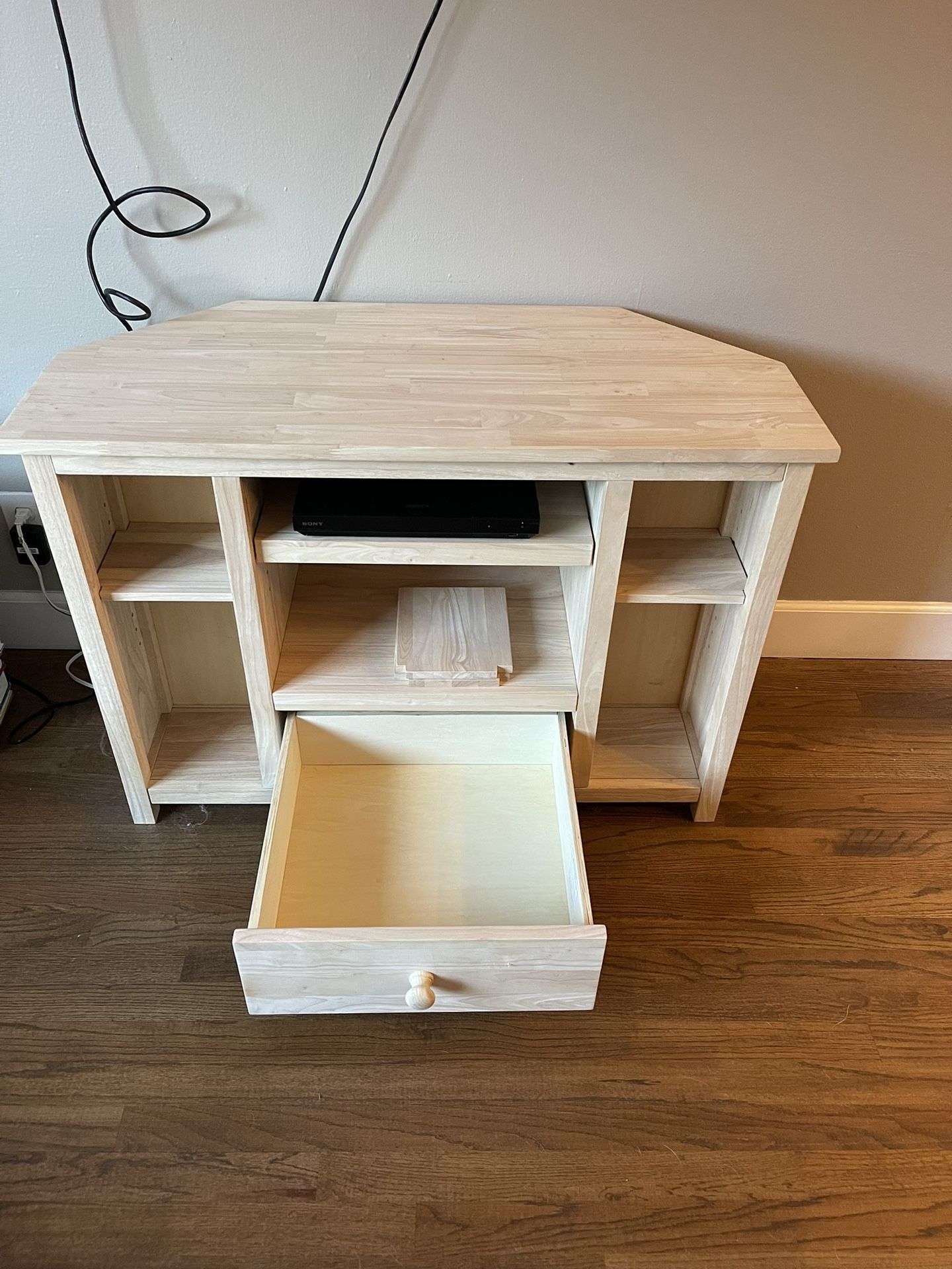 Unfinished Corner TV Stand