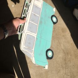 $10 beachy wooden vw bus wall hanger 