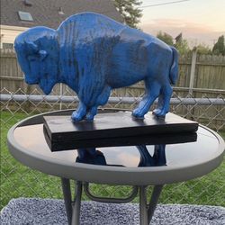 The Old Blue Buffalo Statue