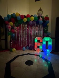 60 Birthday Glow Sign & 2 Black Lights