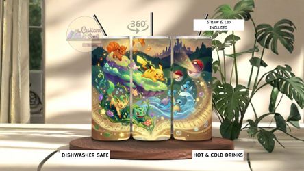 Pokemon Story Characters 20 Oz Stainless Steel Tumbler (READ DESCRIPTION)