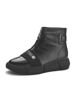 Size#6Women's Winter Flat Zip Snow Ankle Boots