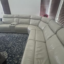 Off white leather couch