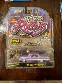 Jada Toys Homie Rollerz 1963 Purple Chevrolet Impala W Melon & Night Owl