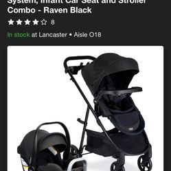 Britax Willow Brook S+ Baby Travel System, Infant Car Seat and Stroller Combo - Raven Black