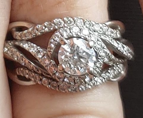 1.4 Ct Diamond Wedding Ring 14k White Gold 