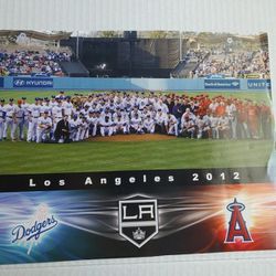 Dodgers Angels Kings Los Angeles 2012 - Collectible Rare Baseball Photo Poster