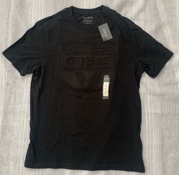 NWT GUESS Men’s Size M T Shirt Hiro Logo Crew Jet Black
