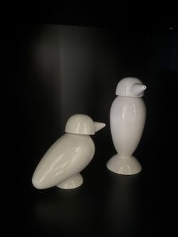 PO: Selected Modern White Ceramic Bird Oil & Vinegar Cruet Set – Scandinavian Design