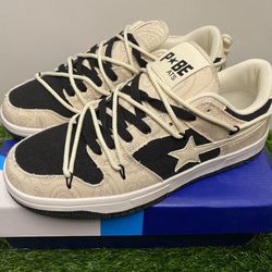 OFF WHITE BAPE DUNK LACES BEIGE WHITE BLACK NEW SNEAKERS SHOES SIZE 9.5 10 43 44 A5