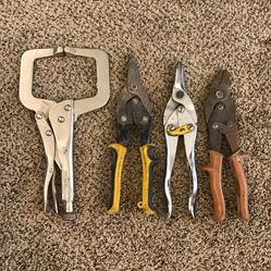 Vise Grip And Tin / Metal Snips Cutters