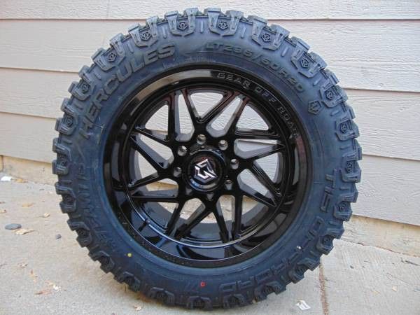 20X10 Black Gear Off Road Rims LT 295 60 20 Hercules M/T Tires *8X170