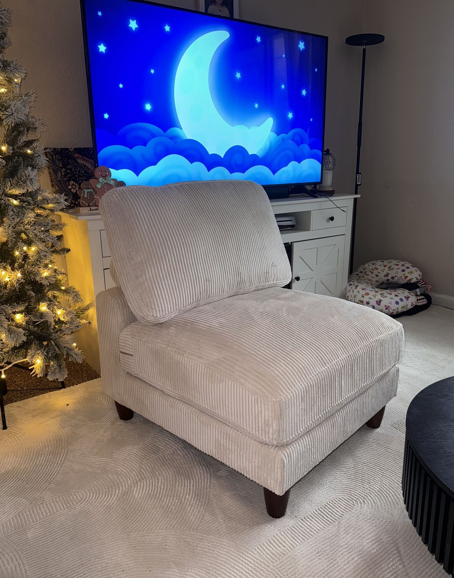 armless chair corduroy fabric