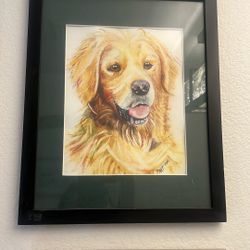 15”x12” Painting of a Golden Retriever
