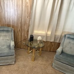 Free Rocking Chairs And Glass Table