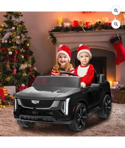 24V 2 Seater Ride on Cars, Licensed Cadillac Escalade IQ Powered Ride on Toys Truck with Remote Control, 4 Wheels Spring Suspension, Bluetooth, LED Li