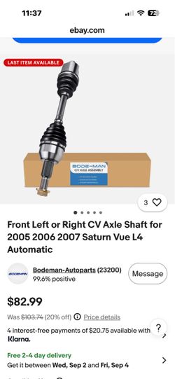 Front left or right CV axle shaft for 2005-07,Saturn Vue L4 automatic