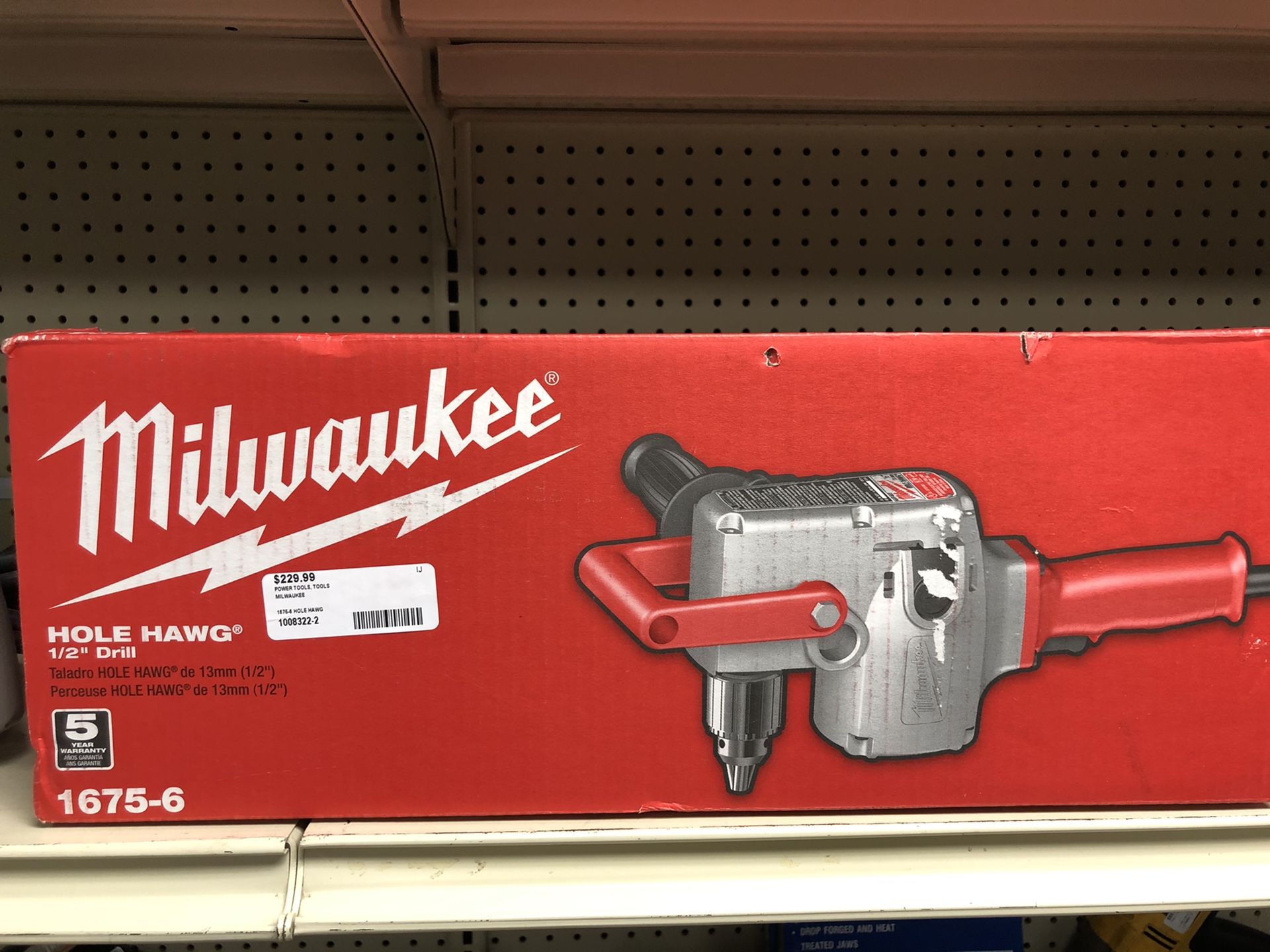 Milwaukee hole hawg 1/2” drill model:1675-6