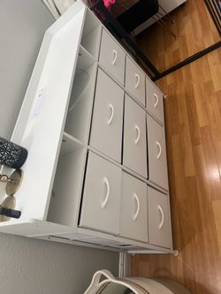 9-drawer Guanito dresser with fabric drawers