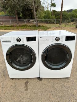 LG washer and electric dryer laundry set