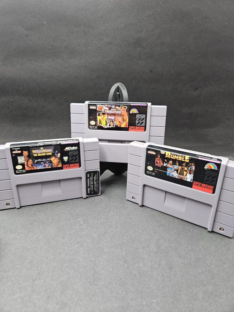 WWF Wrestlemania Rumble Wrestling Games Lot Super Nintendo