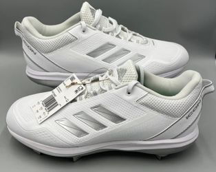 Brand New Adidas Icon 7 White Metal Baseball Cleats Men Size 12