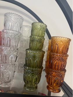Small glass decor for candles or succulents 12 pc $25