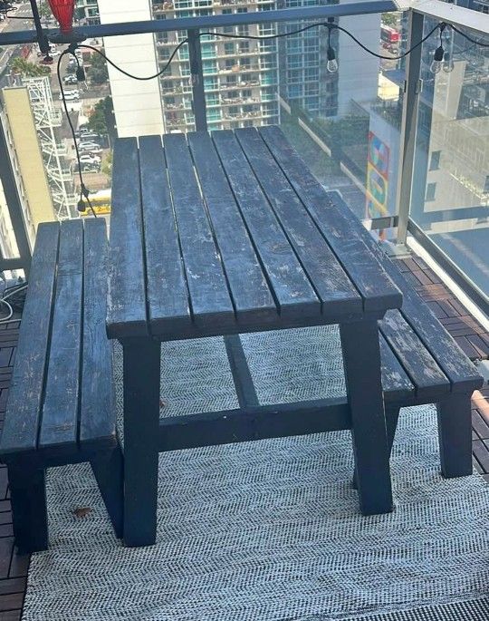 Picnic Bench, Solid And Robust, Just Needs A Fresh Coat Of Paint