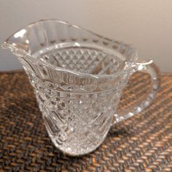 Large Clear Crystal Creamer 5.5" Tall