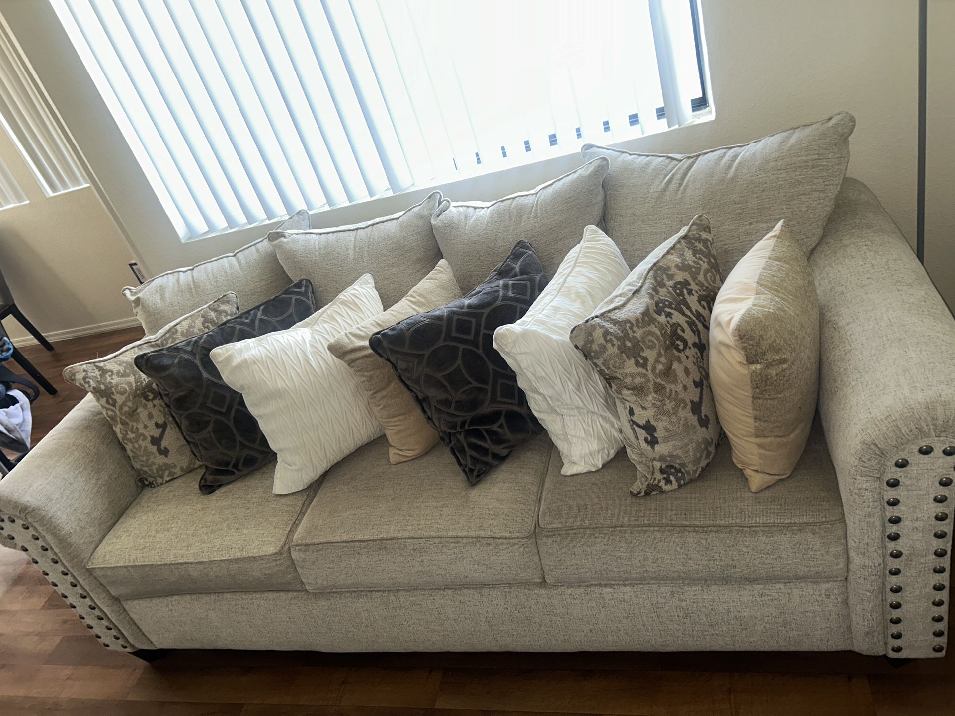 Couch, Love Seat And Pillows